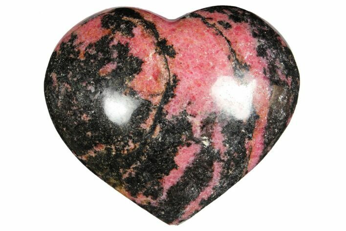 Polished Rhodonite Heart - Madagascar #126770